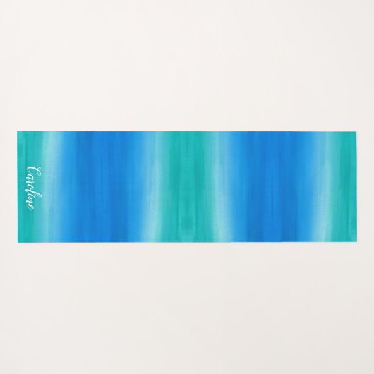 Beach Ombre Ocean Blue Green Exercy Yoga Mat (Achterkant (horizontaal))