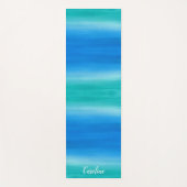 Beach Ombre Ocean Blue Green Exercy Yoga Mat (Voorkant)