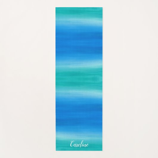 Beach Ombre Ocean Blue Green Exercy Yoga Mat (Voorkant)