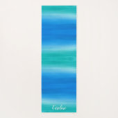 Beach Ombre Ocean Blue Green Exercy Yoga Mat (Achterkant)