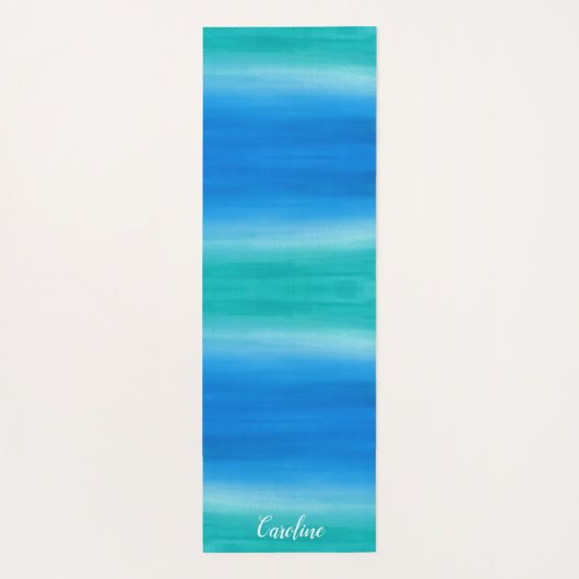 Beach Ombre Ocean Blue Green Exercy Yoga Mat (Achterkant)