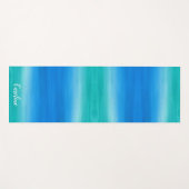 Beach Ombre Ocean Blue Green Exercy Yoga Mat (Voorkant (horizontaal))