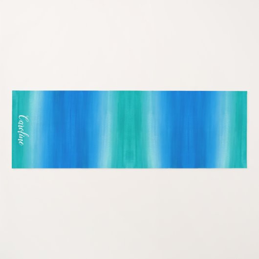 Beach Ombre Ocean Blue Green Exercy Yoga Mat (Voorkant (horizontaal))