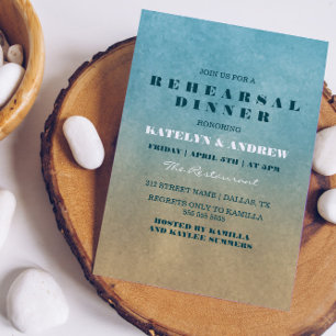 Beach ombre repesial Dinner Invitation Kaart