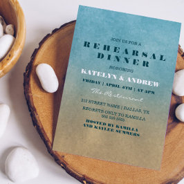 Beach ombre repesial Dinner Invitation Kaart