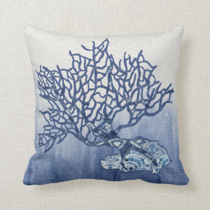 Beach Ombre Waterverf Shibori Pattern Zee Coral Kussen