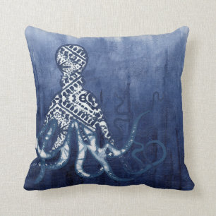 Beach Ombre Waterverf Shibori Pattern Zee Octopus Kussen