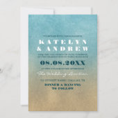 Beach Ombre Wedding Invitation Kaart (Voorkant)