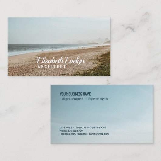 Beach omringd visitekaartje (Voorkant / Achterkant)