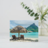 Beach on Bora Bora briefkaart (Staand voorkant)