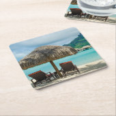 Beach on Bora Bora onderzetter (Schuin)