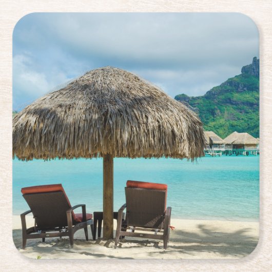 Beach on Bora Bora onderzetter (Voorkant)