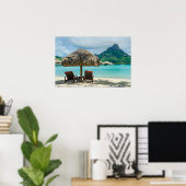 Beach on Bora Bora poster (Thuiskantoor)