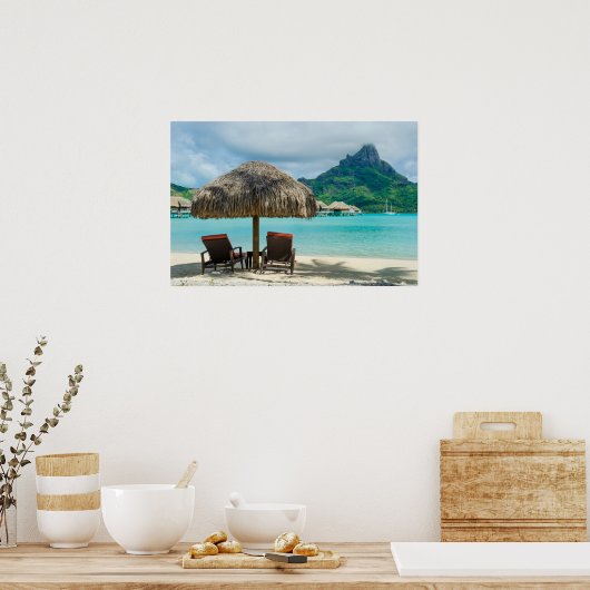 Beach on Bora Bora poster (Keuken)