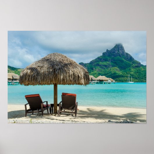 Beach on Bora Bora poster (Voorkant)