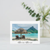 Beach on Bora Bora white postcard Briefkaart (Staand voorkant)