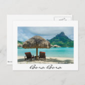 Beach on Bora Bora white postcard Briefkaart (Voorkant / Achterkant)