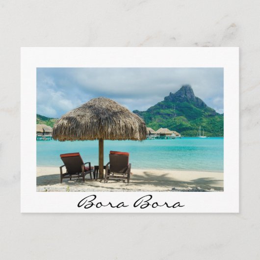 Beach on Bora Bora white postcard Briefkaart (Voorkant)