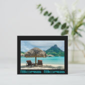 Beach on Bora Bora zwarte grens briefkaart (Staand voorkant)