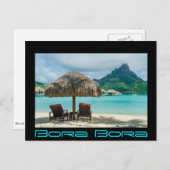Beach on Bora Bora zwarte grens briefkaart (Voorkant / Achterkant)