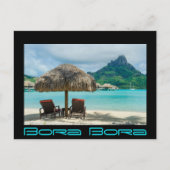 Beach on Bora Bora zwarte grens briefkaart (Voorkant)