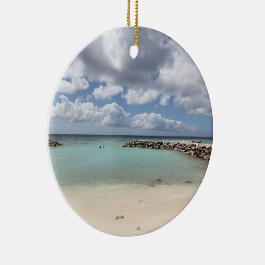 Beach on De Palm Island - Aruba Keramisch Ornament (Rechts)