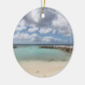 Beach on De Palm Island - Aruba Keramisch Ornament (Links)