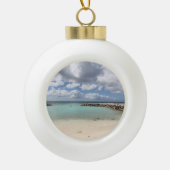 Beach on De Palm Island - Aruba Keramische Bal Ornament (Voorkant)