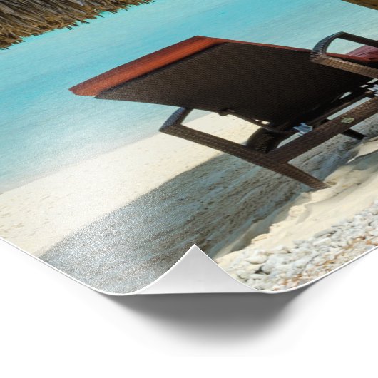 Beach op Bora Bora fotoprint Foto Afdruk (Hoek)