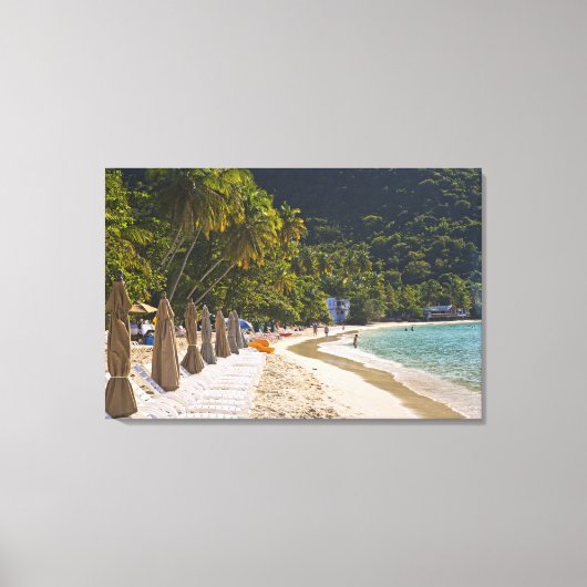 Beach op Cane Garden Bay, eiland Tortola Canvas Afdruk (Voorkant)