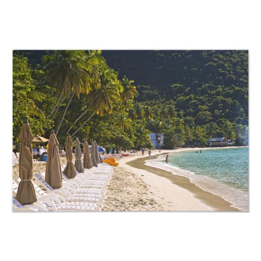 Beach op Cane Garden Bay, eiland Tortola Foto Afdruk (Voorkant)