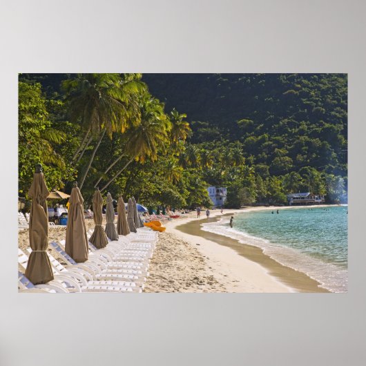 Beach op Cane Garden Bay, eiland Tortola Poster (Voorkant)