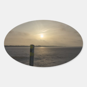 Beach op het Noord-Zee Ovale Sticker
