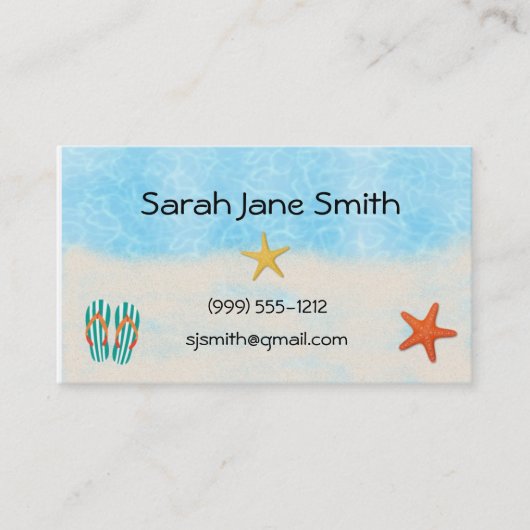 Beach-oproepkaarten / visitekaartjes (#BUS 009) Contactkaartje (Voorkant)