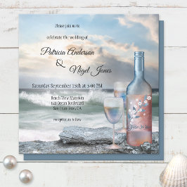 Beach or Destination Wine Theme Weddenschap Kaart