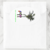 beach ovale sticker (Tas)