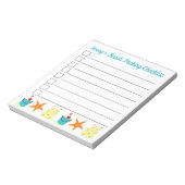 Beach Packing Vacking Checklist Sandcastle Bucket Notitieblok (Linkerzijde)
