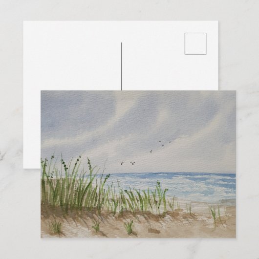 Beach painting uitnodiging briefkaart (Voorkant / Achterkant)