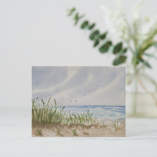 Beach painting  uitnodiging briefkaart (Staand voorkant)