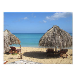Beach Palapas Foto Afdruk