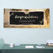 Beach Palm Glitter Afstudeerhoed, Confetti Spandoek (Beurs)