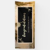 Beach Palm Glitter Afstudeerhoed, Confetti Spandoek (Verticaal)