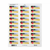 Beach Palm, Hibiskus, Gold Address Label (Full Sheet)