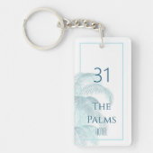 Beach Palm Hotel Room Number Sleutelhanger (Voorkant)