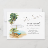 Beach Palm Moving Announement Kaart (Voorkant)