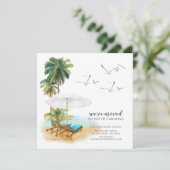 Beach Palm Moving Announement Kaart (Staand voorkant)