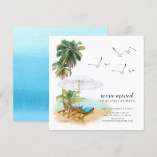 Beach Palm Moving Announement Kaart