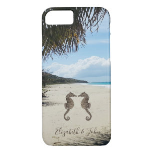 Beach, Palm, Seapaarden-Personalized iPhone 8/7 Hoesje