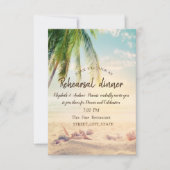 Beach, Palm, Seastar, Seashell repesal Dinner Kaart (Voorkant)