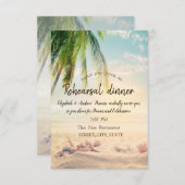 Beach, Palm, Seastar, Seashell repesal Dinner Kaart (Voorkant / Achterkant)
